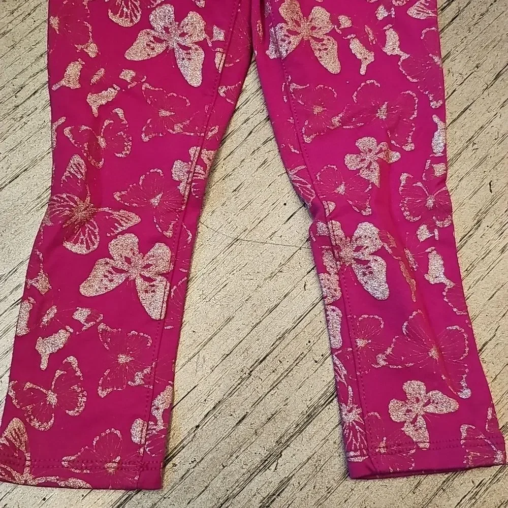 The Children's Place 3T Fuchsia Butterfly Leggings